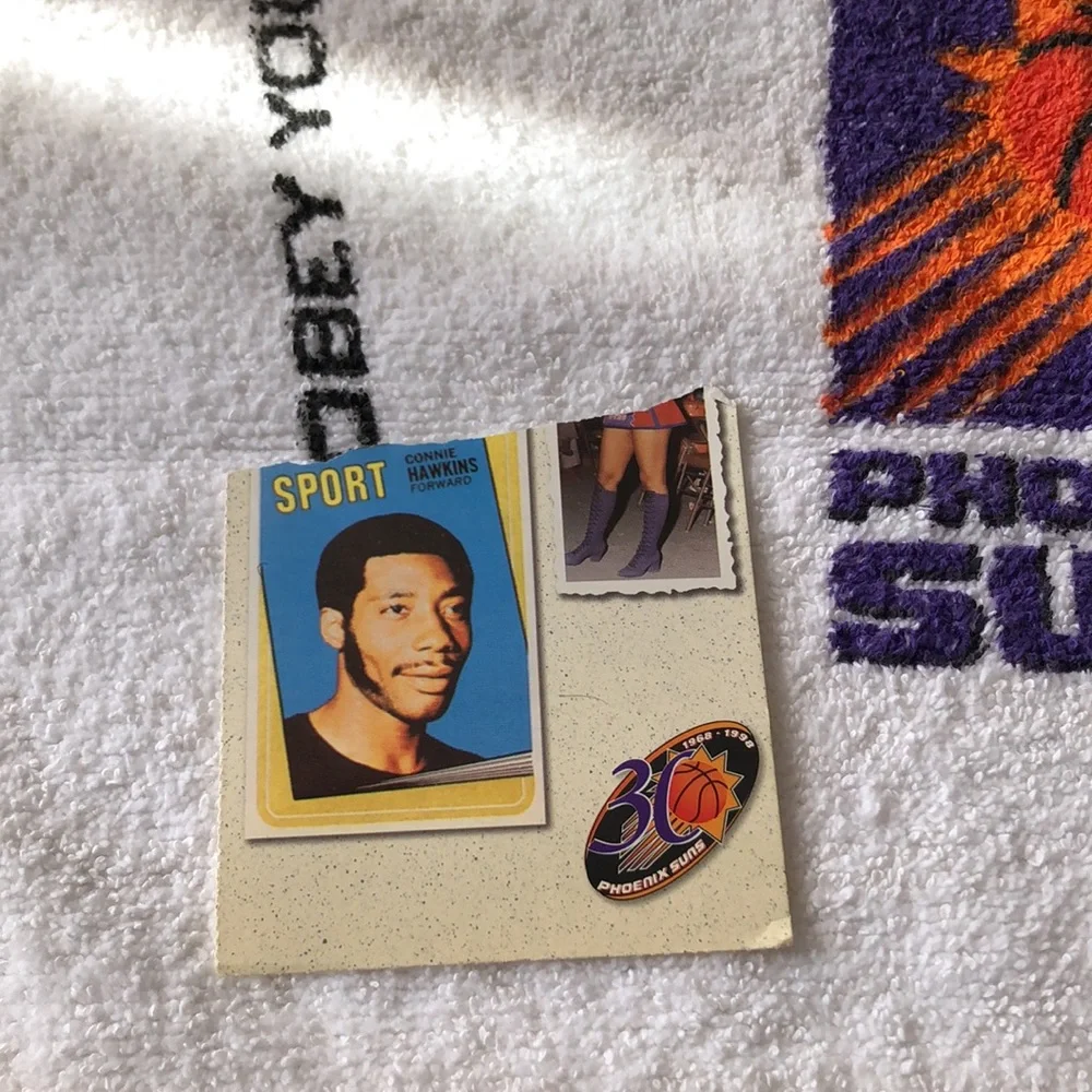 Phoenix suns towel, with Dec 4 1996 and Partial 1998 ticket stubs